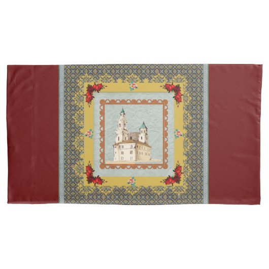 Vintages Retro mit Spitzen und Blume auftragen Kissenbezug (Vorderseite)