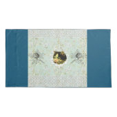 Vintages Retro mit Spitzen und Blume auftragen Kissenbezug (Rückseite)