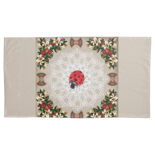 Vintages Retro mit Spitzen und Blume auftragen Kissenbezug (Vorderseite-Links)