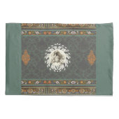 Vintages Retro mit Spitzen und Blume auftragen Kissenbezug (Rückseite)