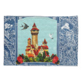 Vintages Retro mit Spitzen und Blume auftragen Kissenbezug (Rückseite-Links)