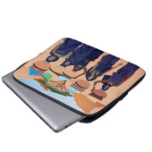 Vintages Retro mit Spitzen und Blume auftragen Laptopschutzhülle (Vorne Knopf)