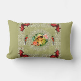 Vintages Retro mit Spitzen und Blume auftragen Lendenkissen