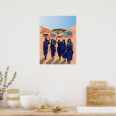 Vintages Retro mit Spitzen und Blume auftragen Poster (Küche)