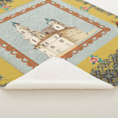 Vintages Retro mit Spitzen und Blume auftragen Sherpadecke (3/4)