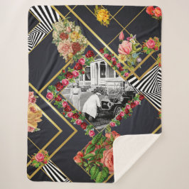 Vintages Retro mit Spitzen und Blume auftragen Sherpadecke