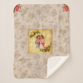 Vintages Retro mit Spitzen und Blume auftragen Sherpadecke