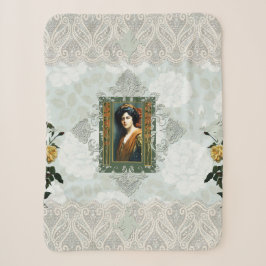 Vintages Retro mit Spitzen und Blume auftragen Sherpadecke