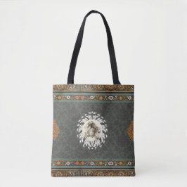 Vintages Retro mit Spitzen und Blume auftragen Tasche