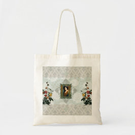 Vintages Retro mit Spitzen und Blume auftragen Tragetasche