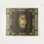 Vintages Retro mit Spitzen und Blume auftragen Wandteppich (Vorderseite (Horizontal))