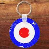 Vintages Retro-Mod-Ziel Schlüsselanhänger (Vorderseite)