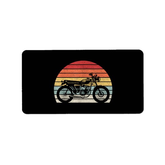 Vintages Retro-Motorrad Adressaufkleber (Vorne)