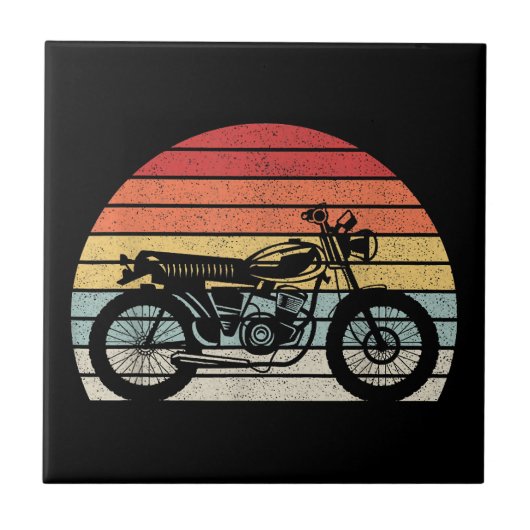 Vintages Retro-Motorrad Fliese (Vorderseite)