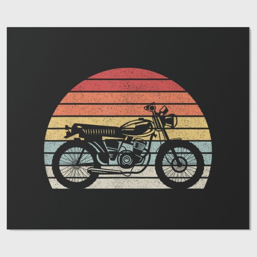 Vintages Retro-Motorrad Geschenkpapier (Flach)