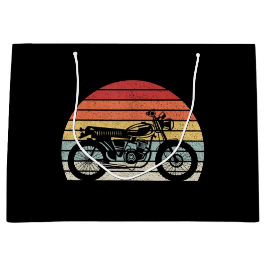 Vintages Retro-Motorrad Große Geschenktüte (Vorderseite)