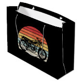 Vintages Retro-Motorrad Große Geschenktüte (Rückseite Schrägansicht)