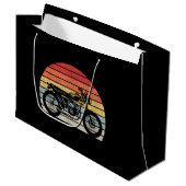 Vintages Retro-Motorrad Große Geschenktüte (Vorderseite Schrägansicht)