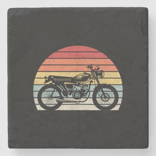 Vintages Retro-Motorrad Steinuntersetzer (Vorderseite)