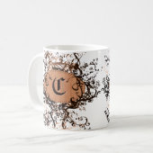 Vintages Retro-Muster Monogramm C Kaffeetasse (Vorderseite Links)