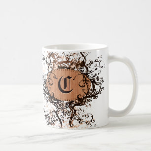 Vintages Retro-Muster Monogramm C Kaffeetasse