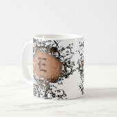 Vintages Retro-Muster Monogramm E Kaffeetasse (Vorderseite Links)