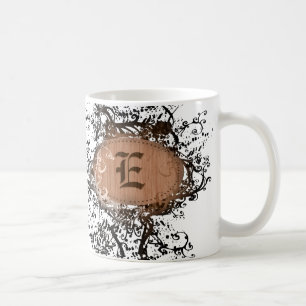 Vintages Retro-Muster Monogramm E Kaffeetasse