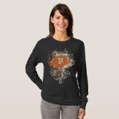 Vintages Retro-Muster Monogramm V T-Shirt (Vorne ganz)