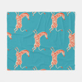 Vintages Retro-Neonfarben Zebra-Illustrationsmotiv Fleecedecke (Vorderseite (Horizontal))