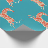 Vintages Retro-Neonfarben Zebra-Illustrationsmotiv Geschenkpapier (Ecke)