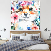 Vintages Retro-niedliches Design für Kinder Leinwanddruck (Insitu (Schlafzimmer))