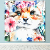 Vintages Retro-niedliches Design für Kinder Leinwanddruck (Insitu (Holzboden))