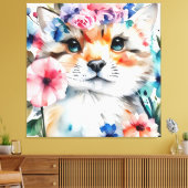 Vintages Retro-niedliches Design für Kinder Leinwanddruck (Insitu (Wohnzimmer))