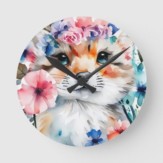 Vintages Retro-niedliches Design für Kinder Runde Wanduhr (Vorderseite)