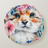 Vintages Retro-niedliches Design für Kinder Rundes Kissen (Rückseite)