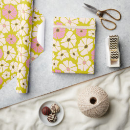 Vintages Retro-Oberflächenmuster aus Weiß und Rosa Geschenkpapier