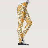 Vintages Retro-Orangefarbenes Muster Leggings (Rechts)