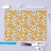 Vintages Retro-Orangefarbenes Muster Seidenpapier (Handwerk)