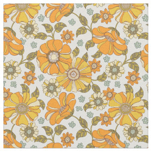 Vintages Retro-Orangefarbenes Muster Stoff