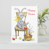 Vintages Retro Ostersonnenhaus Feiertagskarte (Stehend Vorderseite)