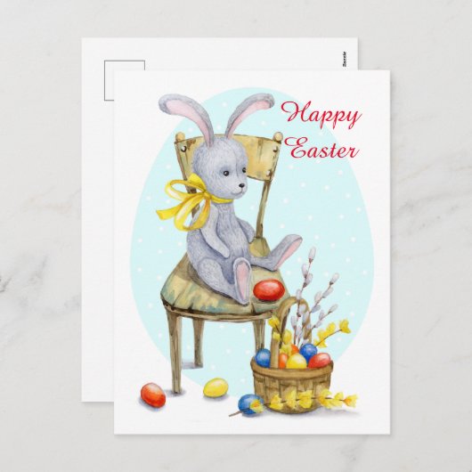 Vintages Retro Ostersonnenhaus Feiertagspostkarte (Vorne/Hinten)