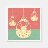 Vintages Retro Ostersonni und Ei Serviette (Vorderseite)