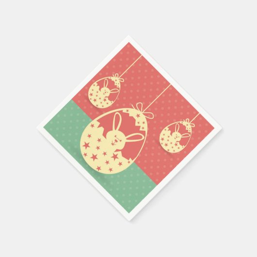 Vintages Retro Ostersonni und Ei Serviette (Ecke)