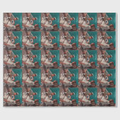 Vintages Retro-Paar Geschenkpapier (Flach)