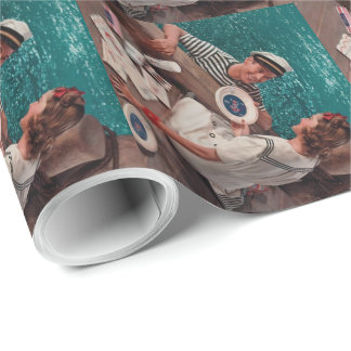 Vintages Retro-Paar Geschenkpapier