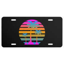 VINTAGES RETRO PALM TREMEN SONNENSET LIZENZPLATE