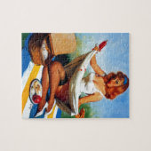 Vintages Retro Picnic Button Up Girl Puzzle (Horizontal)