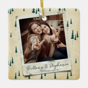 Vintages Retro Polaroid Weihnachtsfest Foto Keramikornament