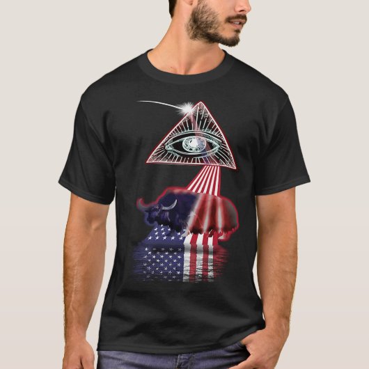 Vintages Retro-Prisma US-Flaggenjak T-Shirt (Vorderseite)