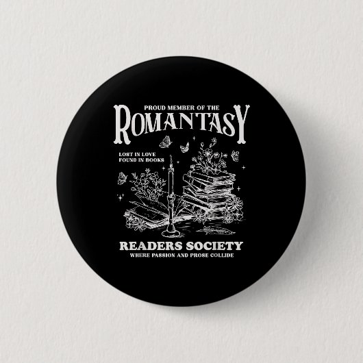 Vintages Retro-Proud-Mitglied des Romantasy Reader Button (Vorderseite)